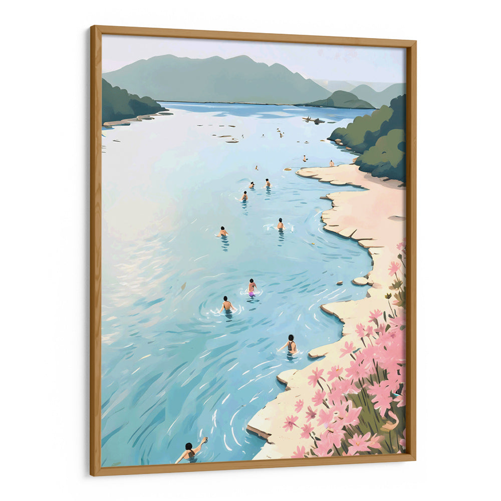 Riverscape With People Swimming Wall Art Posters - XS / Matte Paper / Rolled Art - Nook At You