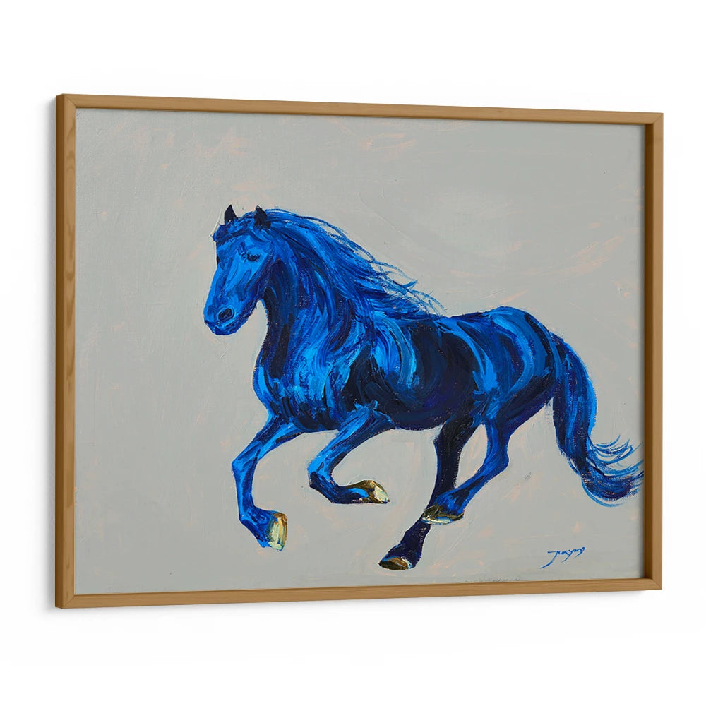 Dynamic Blue Gallop - Horse Painting - XS / Matte Paper / Rolled Art - Nook At You