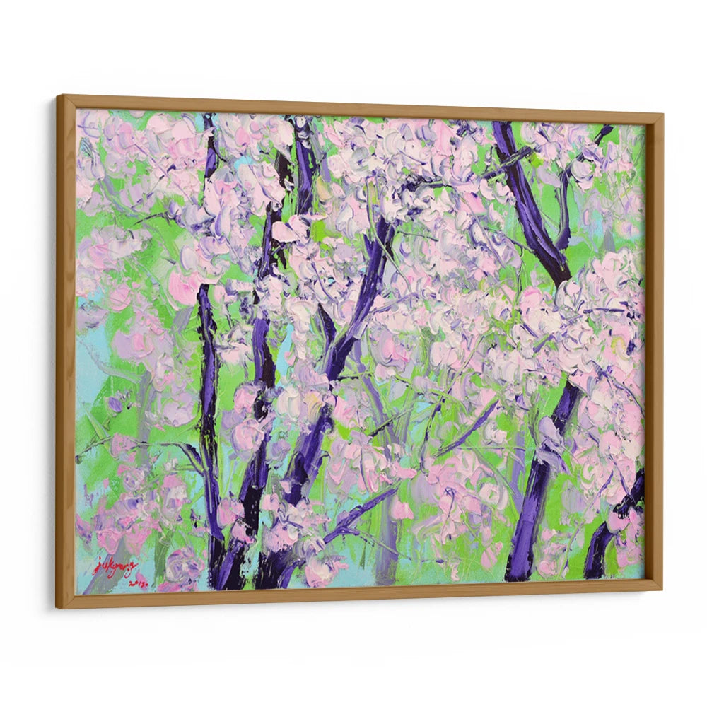 Blooming Cherry Trees Landscape Painting - XS / Matte Paper / Rolled Art - Nook At You