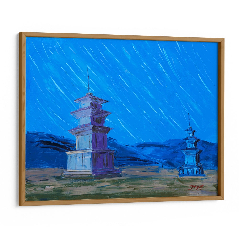 Ancient Pagodas Night Sky Landscape Wall Art Poster - XS / Matte Paper / Rolled Art - Nook At You