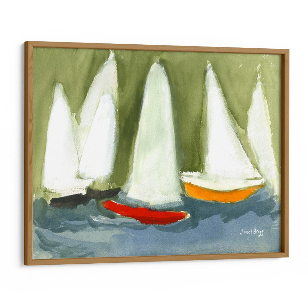 Modern Sailboats Seascape Abstract Wall Art - XS / Matte Paper / Rolled Art - Nook At You