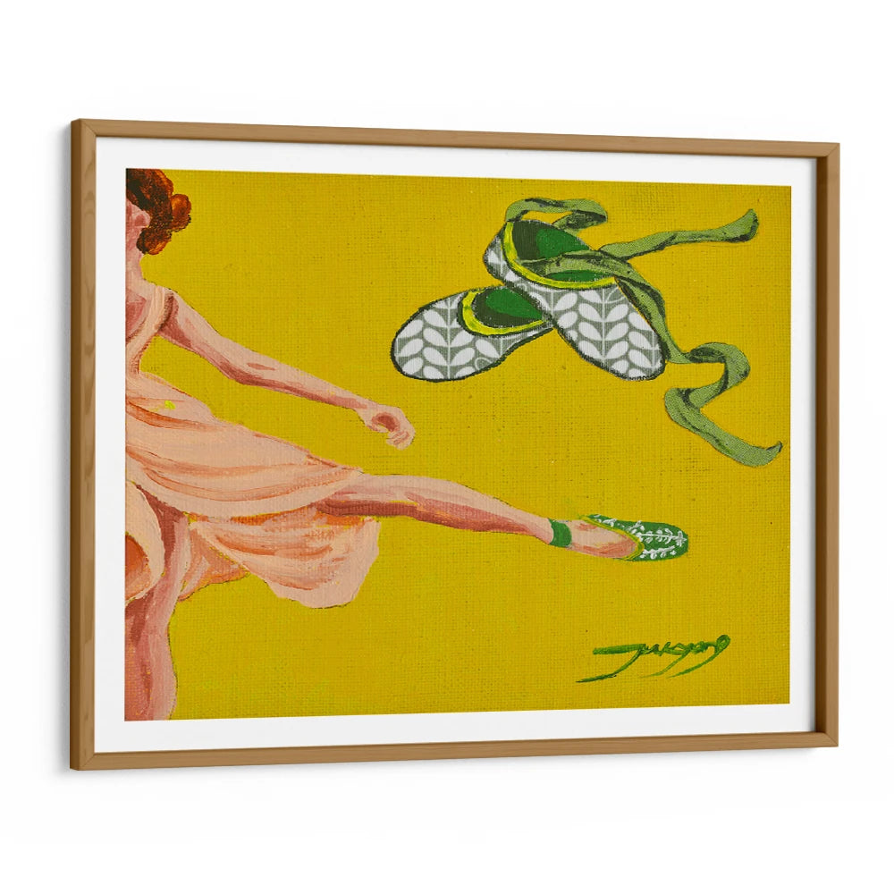 Dancing Ballerina Yellow Women Illustration Wall Art Poster - XS / Matte Paper / Rolled Art - Nook At You