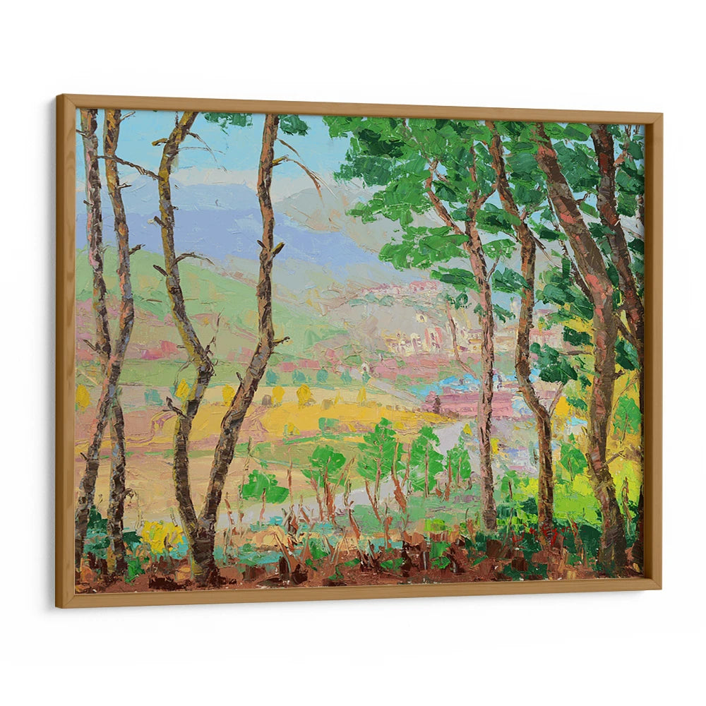 Scenic Valley Village Landscape Wall Art Painting - XS / Matte Paper / Rolled Art - Nook At You