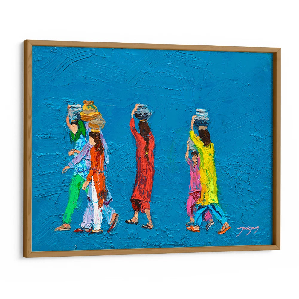Colorful Water Carriers Canvas Painting for Living Room - XS / Matte Paper / Rolled Art - Nook At You