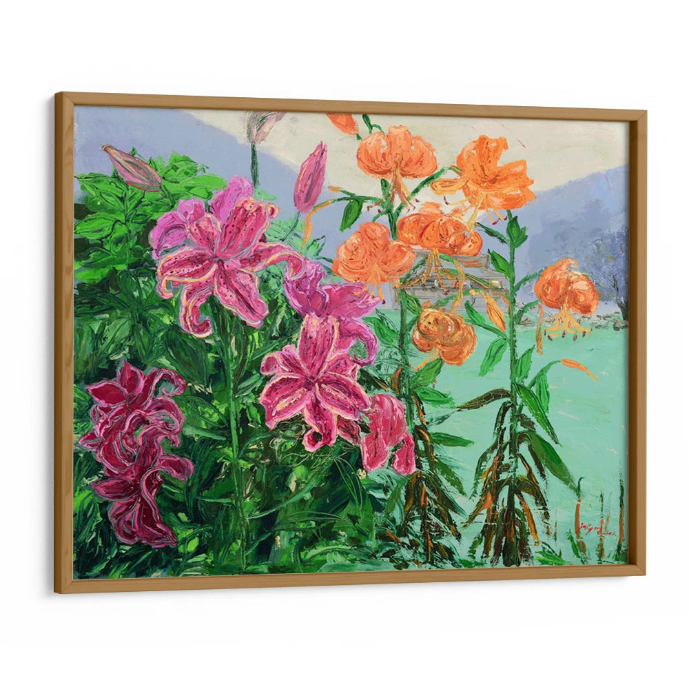 Pink Orange Garden Lilies Botanical Wall Art Poster - XS / Matte Paper / Rolled Art - Nook At You