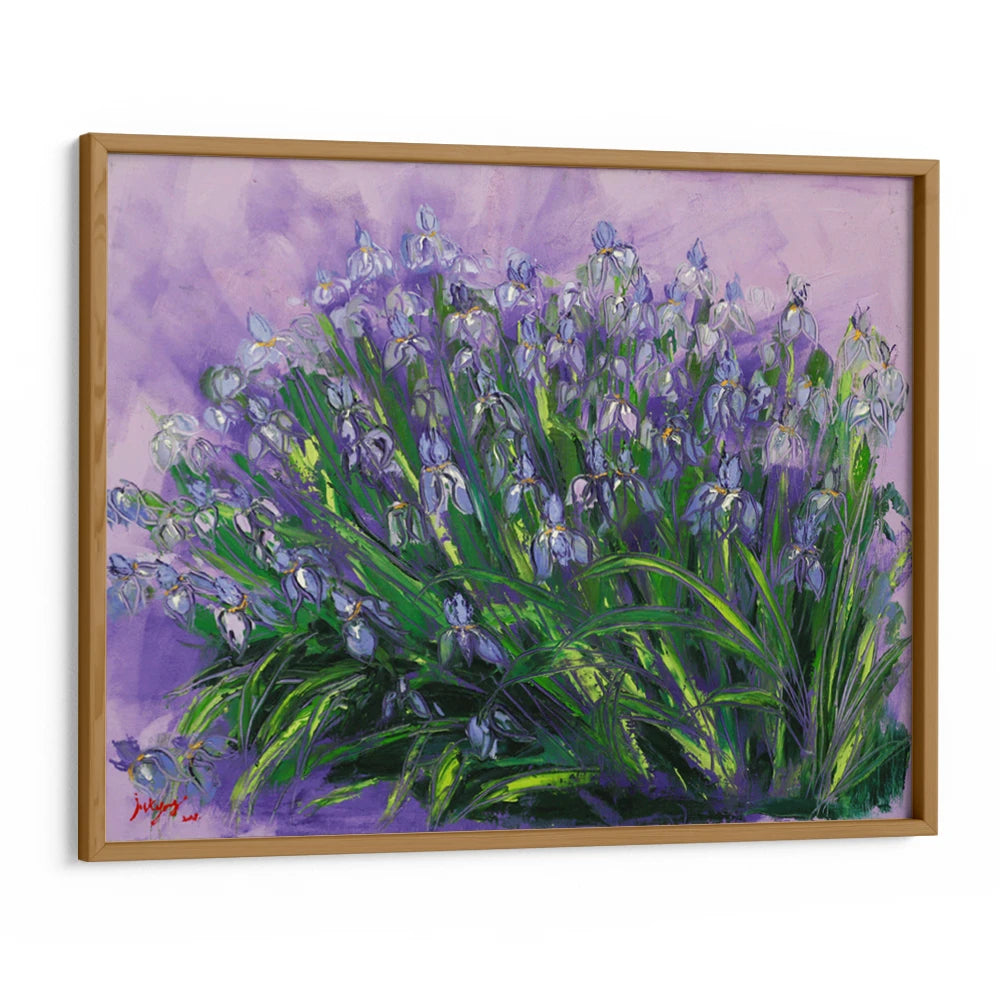 Lush Purple Irises Floral Painting For Living Room - XS / Matte Paper / Rolled Art - Nook At You