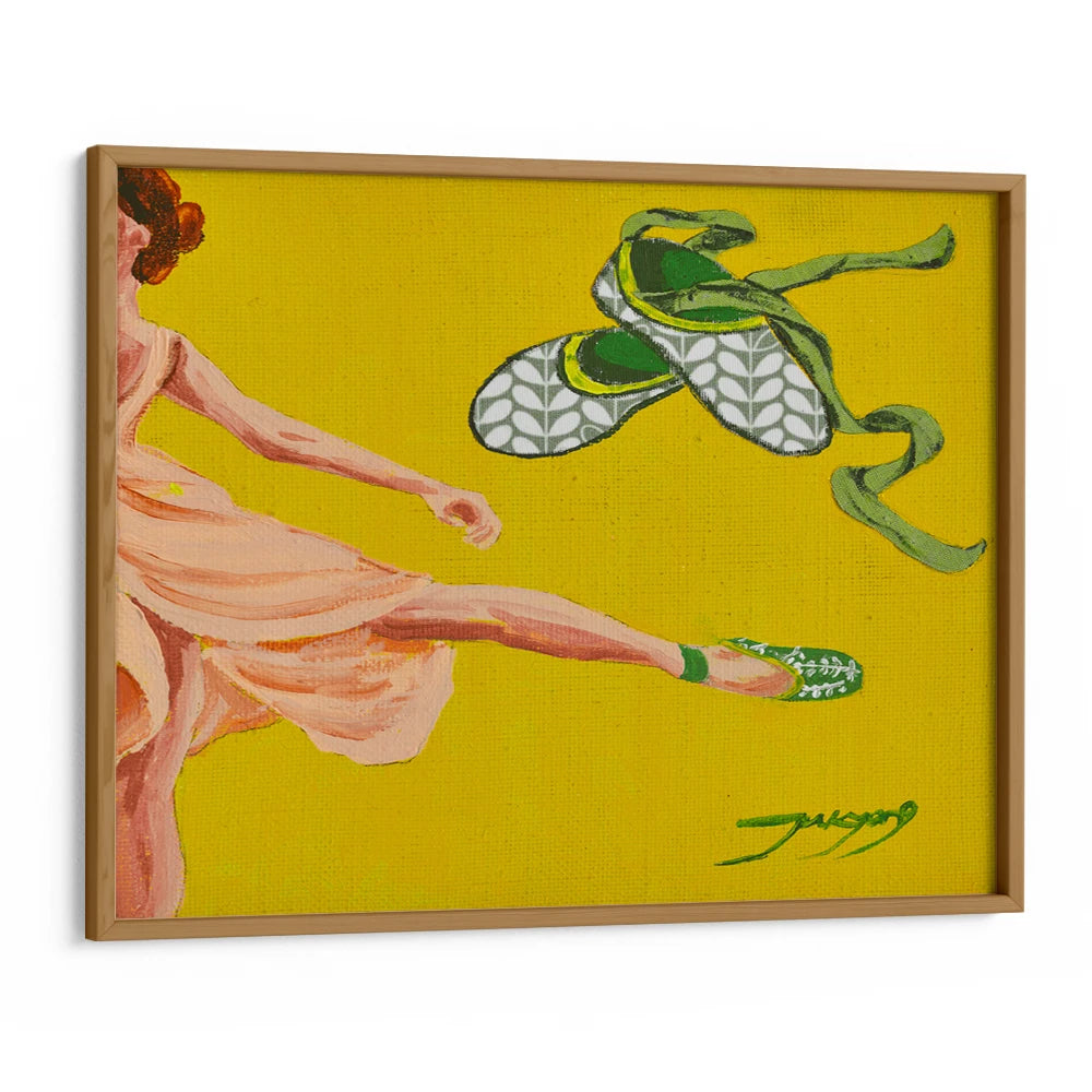 Dancing Ballerina Yellow Women Illustration Wall Art Poster - XS / Matte Paper / Rolled Art - Nook At You