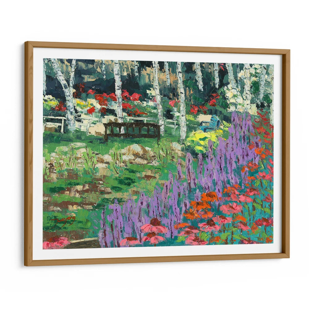 Summer Birch Garden Landscape Wall Art Print - XS / Matte Paper / Rolled Art - Nook At You