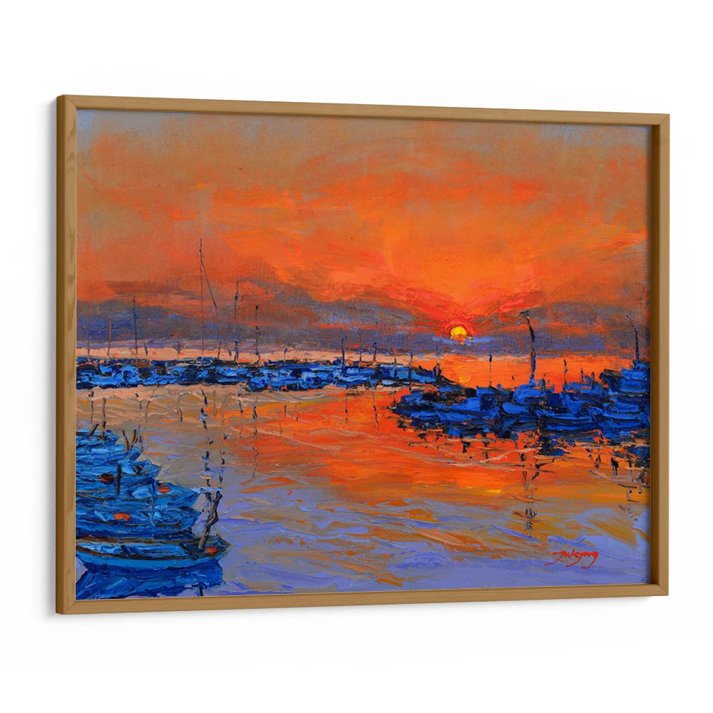 Vibrant Sunset Marina Landscape Wall Art Print - XS / Matte Paper / Rolled Art - Nook At You