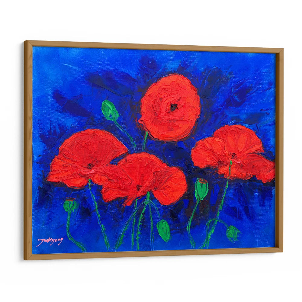 Vibrant Red Poppies Botanical Wall Art For Living Room - XS / Matte Paper / Rolled Art - Nook At You