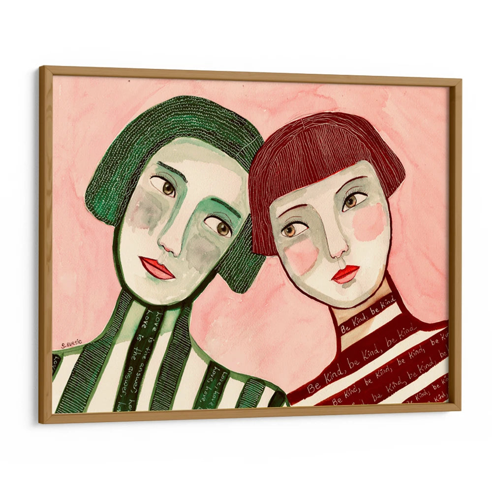 Kindred Spirits Love Women Illustration Wall Art Print - XS / Matte Paper / Rolled Art - Nook At You