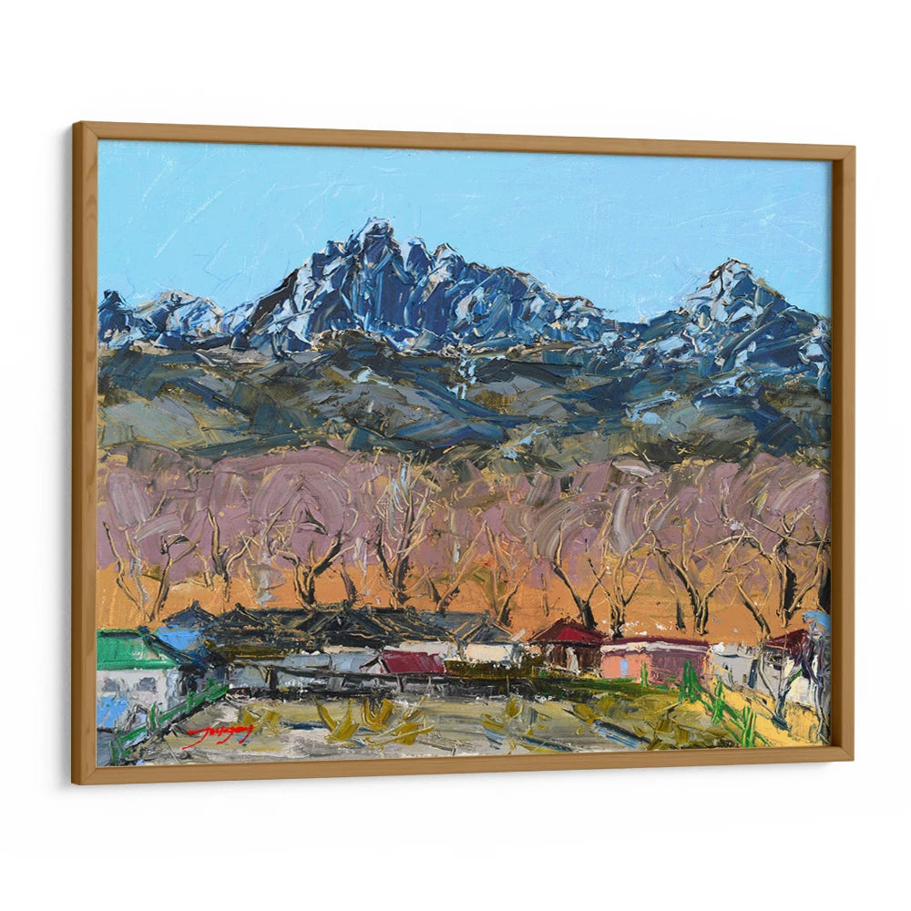 Colorful Mountain Village View Landscape Wall Art Print - XS / Matte Paper / Rolled Art - Nook At You
