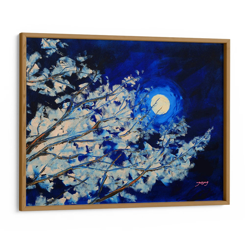 Moonlit Winter Branches Canvas Landscape Wall Art - XS / Matte Paper / Rolled Art - Nook At You