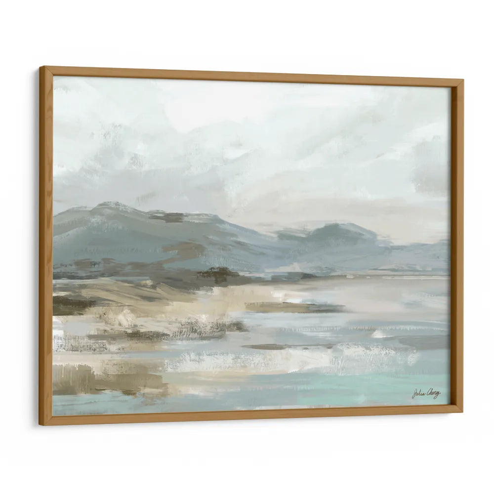 Misty Shore Abstract Painting For Living Room - XS / Matte Paper / Rolled Art - Nook At You