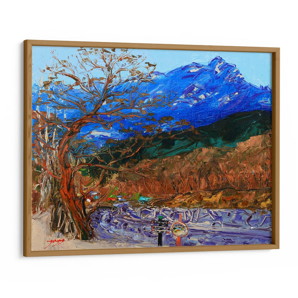 Blue Mountain Road Landscape Wall Art Print - XS / Matte Paper / Rolled Art - Nook At You