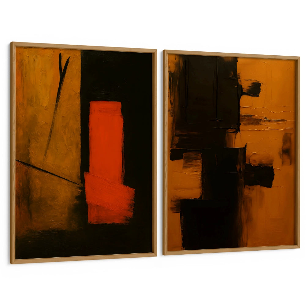 Ember & Shadow Set of 2 - XS / Matte Paper / Rolled Art - Nook At You