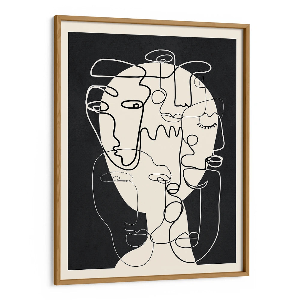 Abstract Line Faces Wall Art for Living Room - XS / Matte Paper / Rolled Art - Nook At You