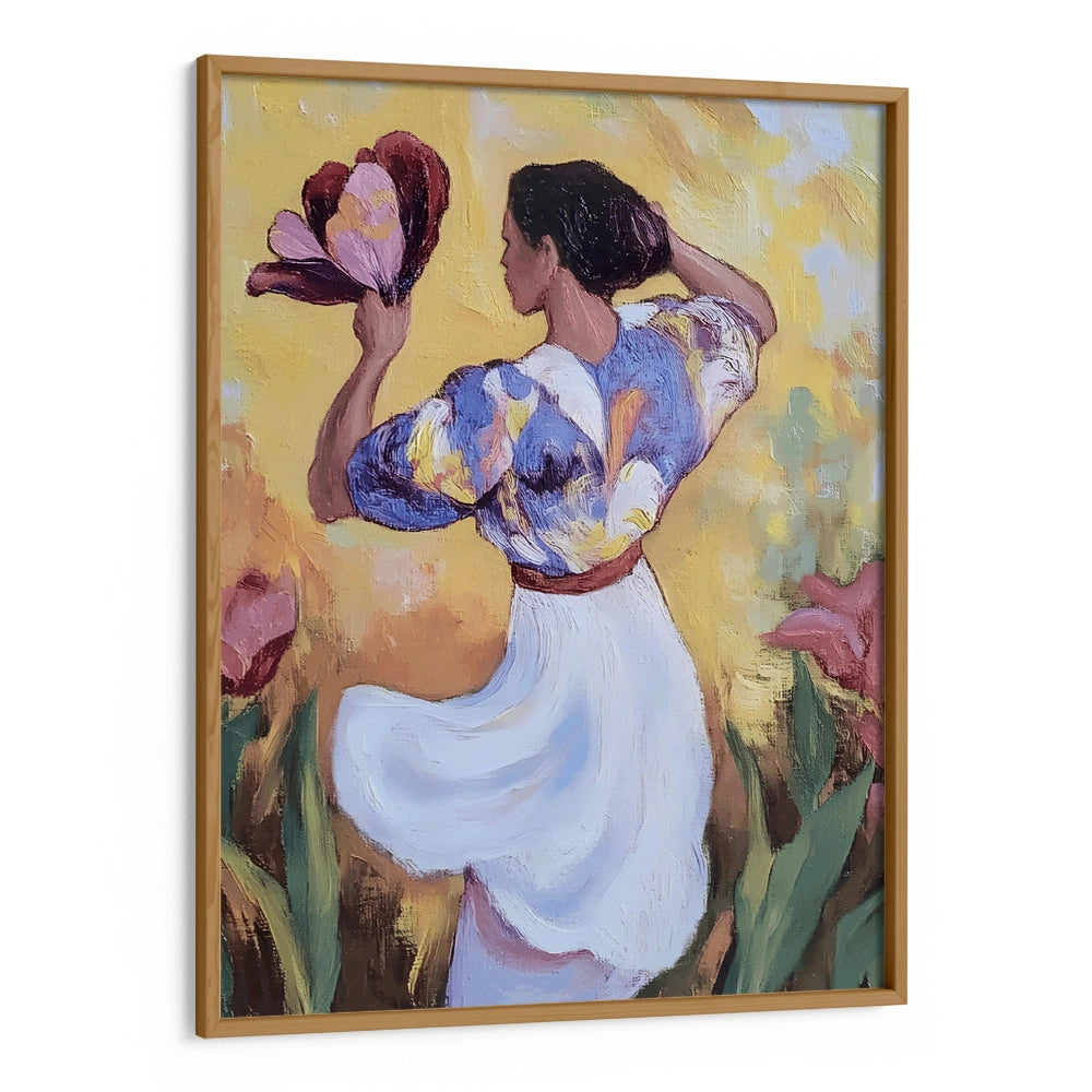 Dance Of The Tulips Women Illustration Wall Art - XS / Matte Paper / Rolled Art - Nook At You