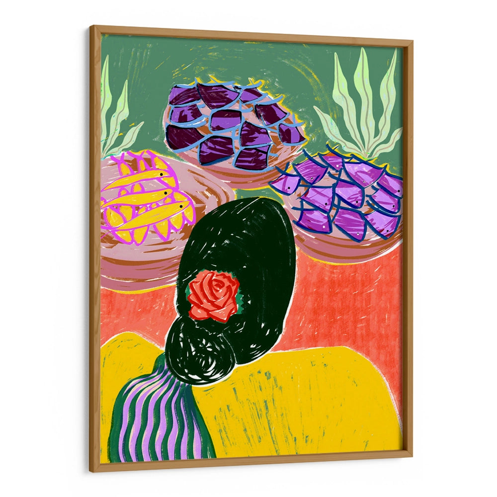 Woman With A Floral Hairstyle Abstract Wall Art Poster - XS / Matte Paper / Rolled Art - Nook At You