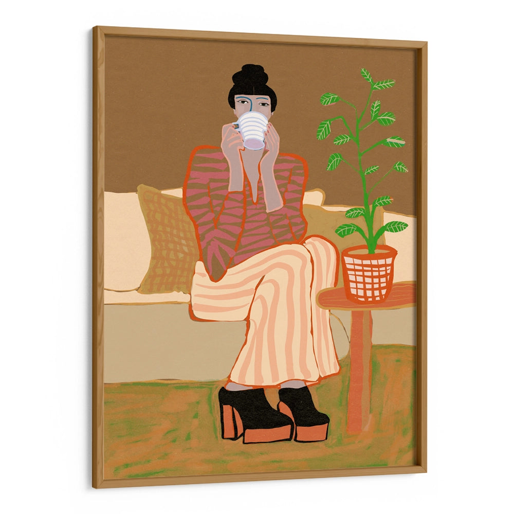Lady having coffee Women Illustration Poster - XS / Matte Paper / Rolled Art - Nook At You