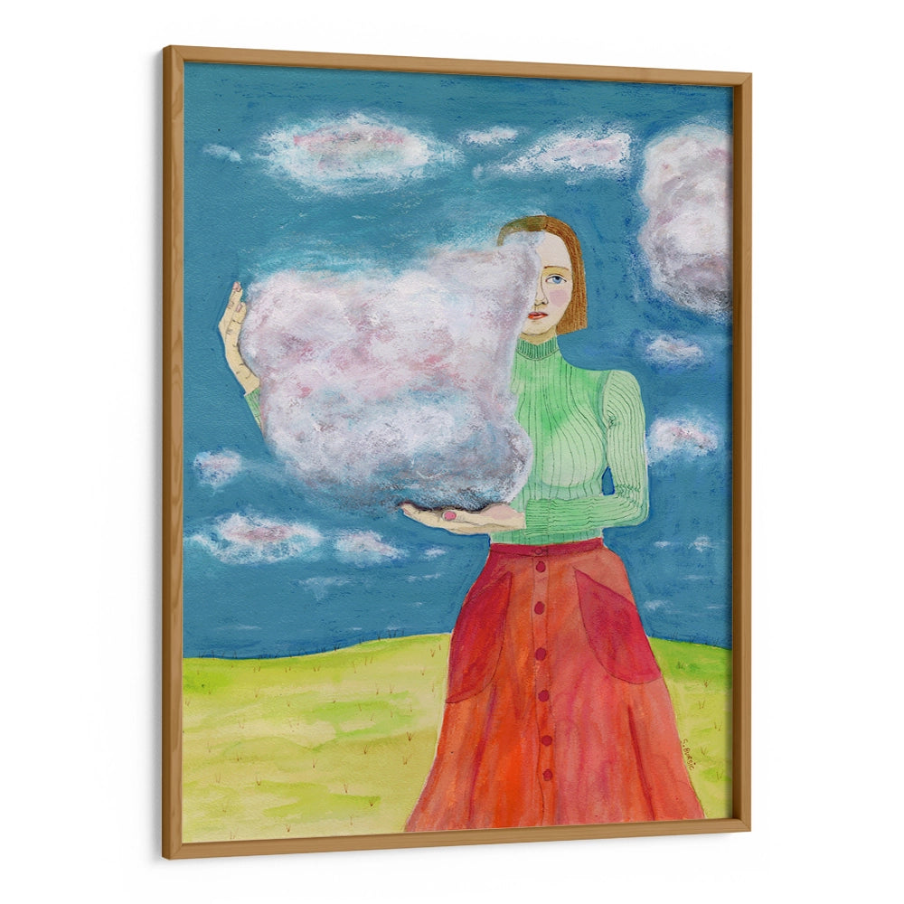 Head in the Clouds – Women Illustration Painting - XS / Matte Paper / Rolled Art - Nook At You