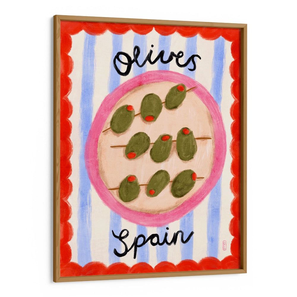 Spanish Olives Plate Gourmet Painting - XS / Matte Paper / Rolled Art - Nook At You