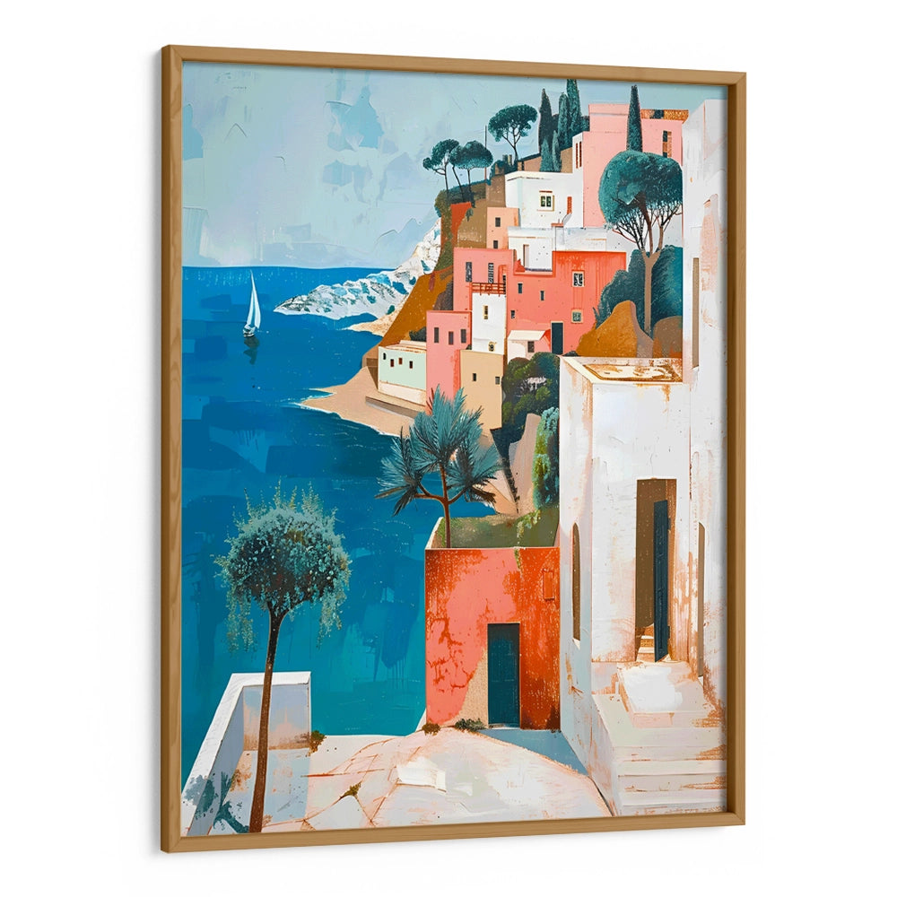 Mediterranean Village Landscape Canvas Painting - XS / Matte Paper / Rolled Art - Nook At You