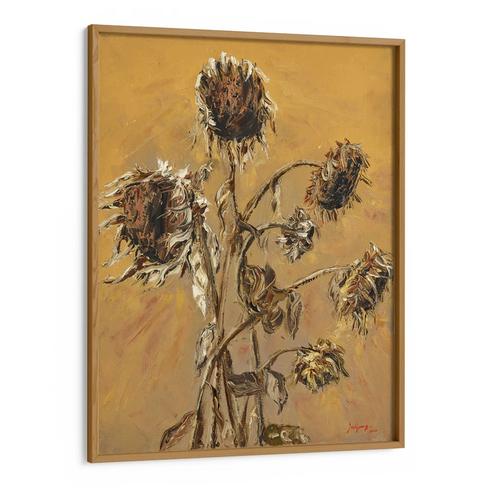 Dried Autumn Sunflowers Floral Painting - XS / Matte Paper / Rolled Art - Nook At You