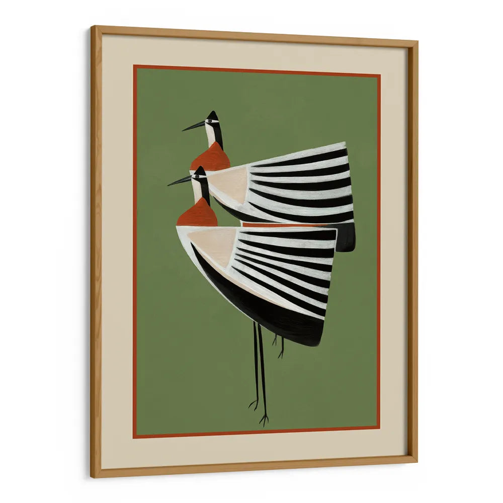 Elegant Stacked Birds Abstract Painting - XS / Matte Paper / Rolled Art - Nook At You