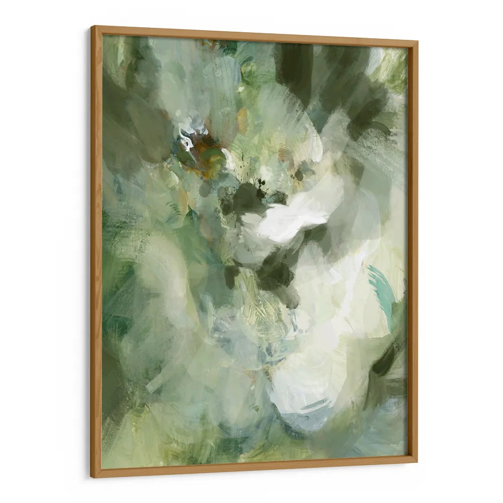 Whispering Greens Abstract Painting For Living Room - XS / Matte Paper / Rolled Art - Nook At You
