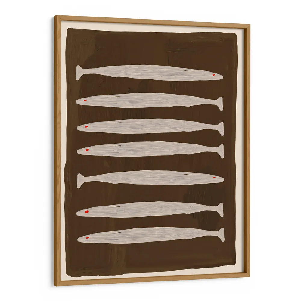 Seven White Fish Pattern Canvas Wall Art - XS / Matte Paper / Rolled Art - Nook At You