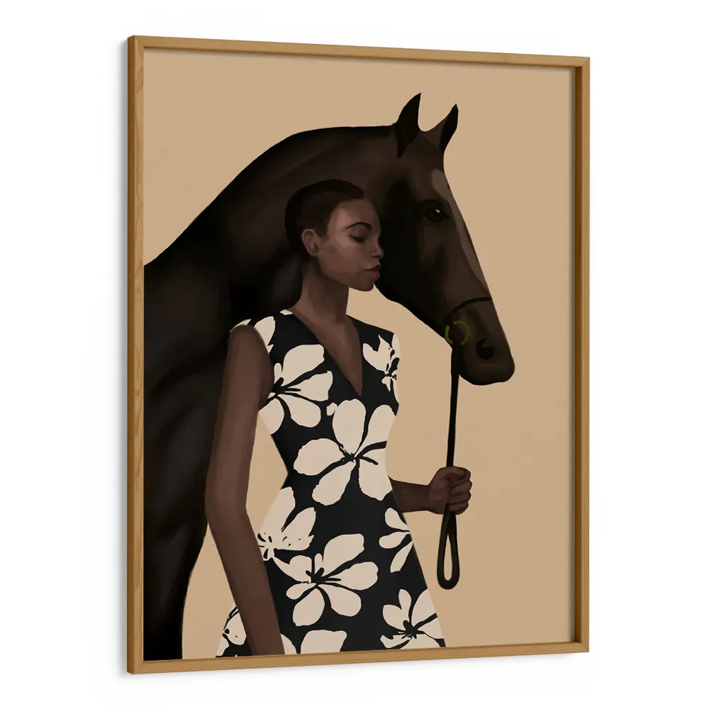 Elegant Woman Horse Boho Wall Art - XS / Matte Paper / Rolled Art - Nook At You
