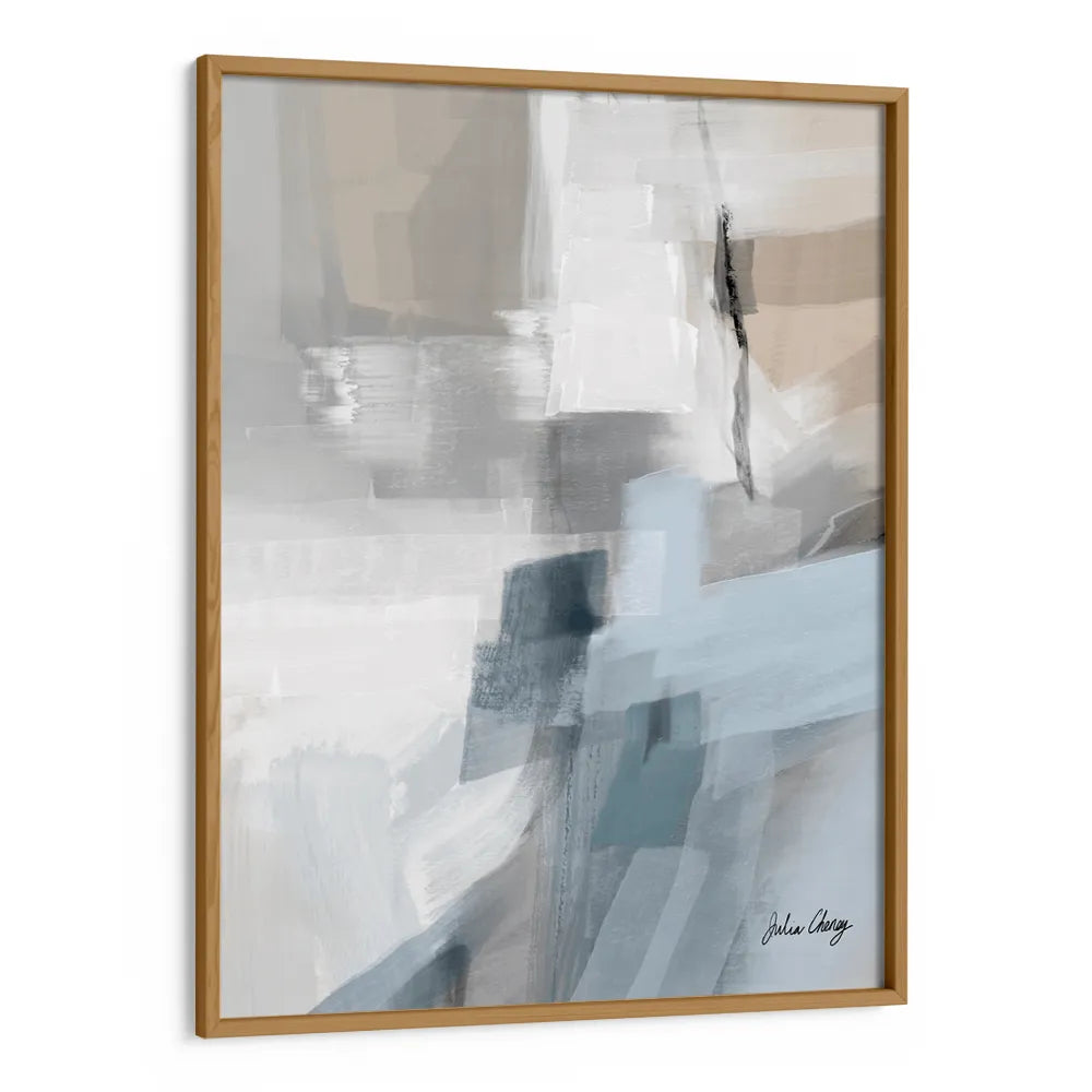 Muted Blue Abstract Artwork For Living Room - XS / Matte Paper / Rolled Art - Nook At You