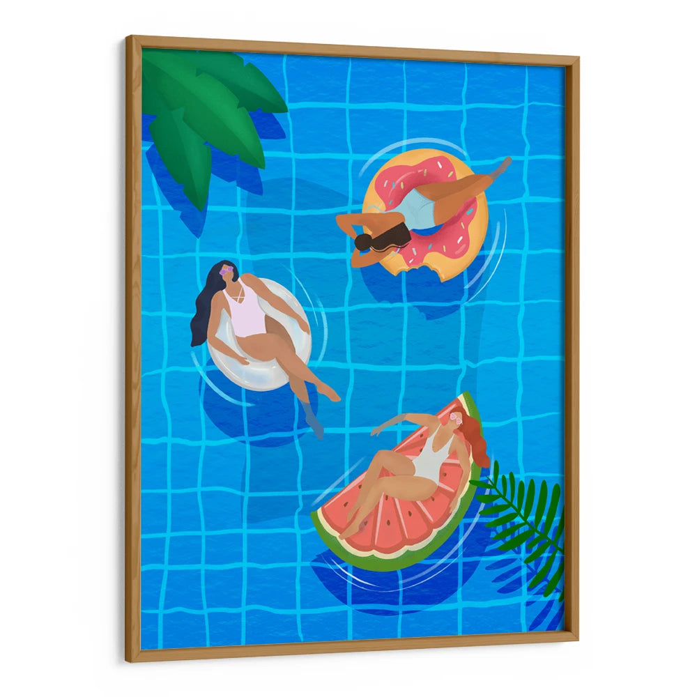 Pool Ladies Women Illustration Painting - XS / Matte Paper / Rolled Art - Nook At You