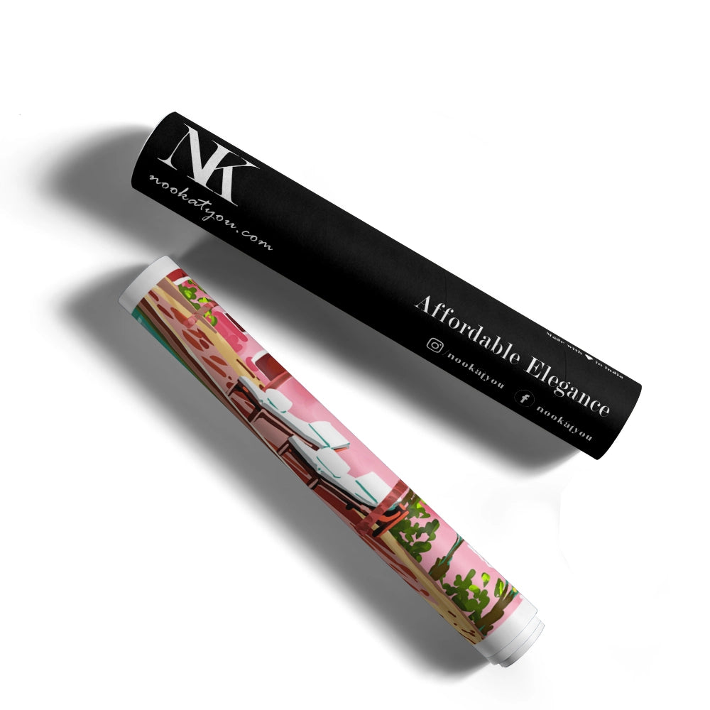 Vacay Villa With Poolside Scene Wall Art Prints - 5XL / Canvas / Rolled Art - Nook At You