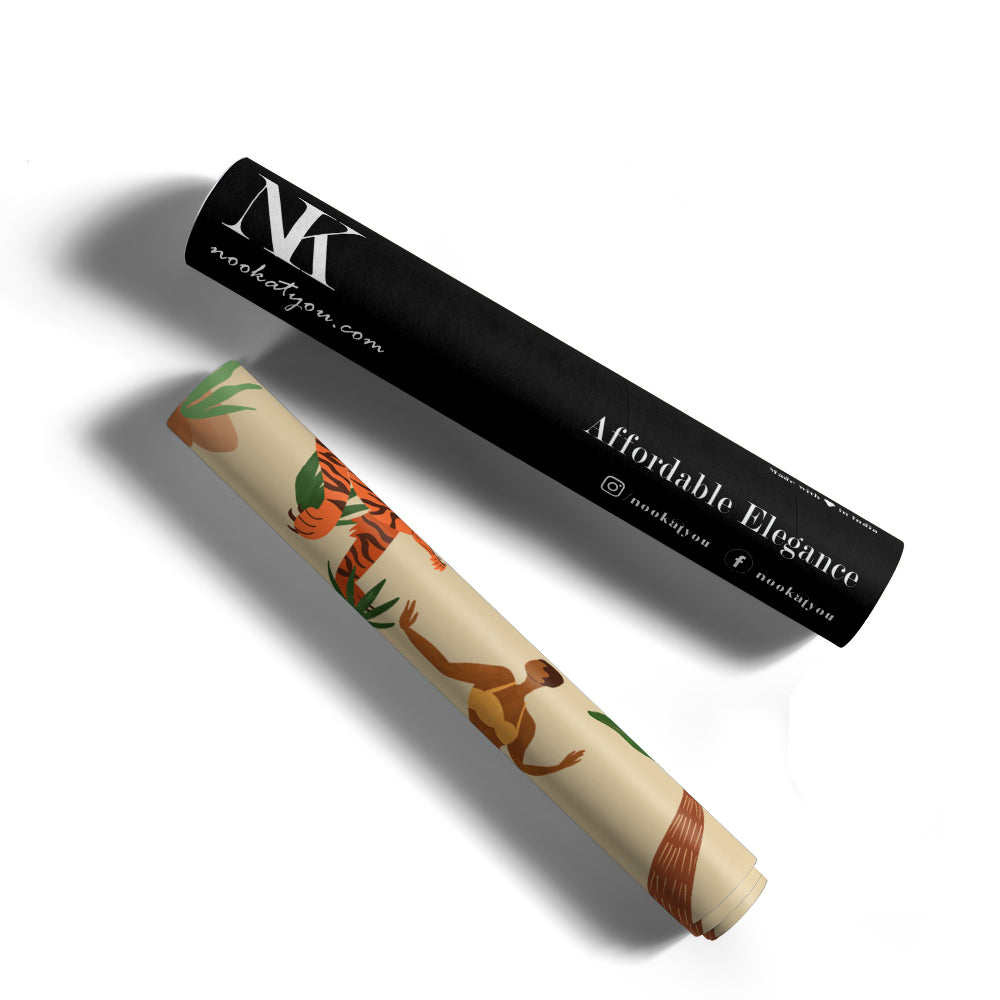 Dancing Tiger Aesthetic Boho Art - XS / Matte Paper / Rolled Art - Nook At You