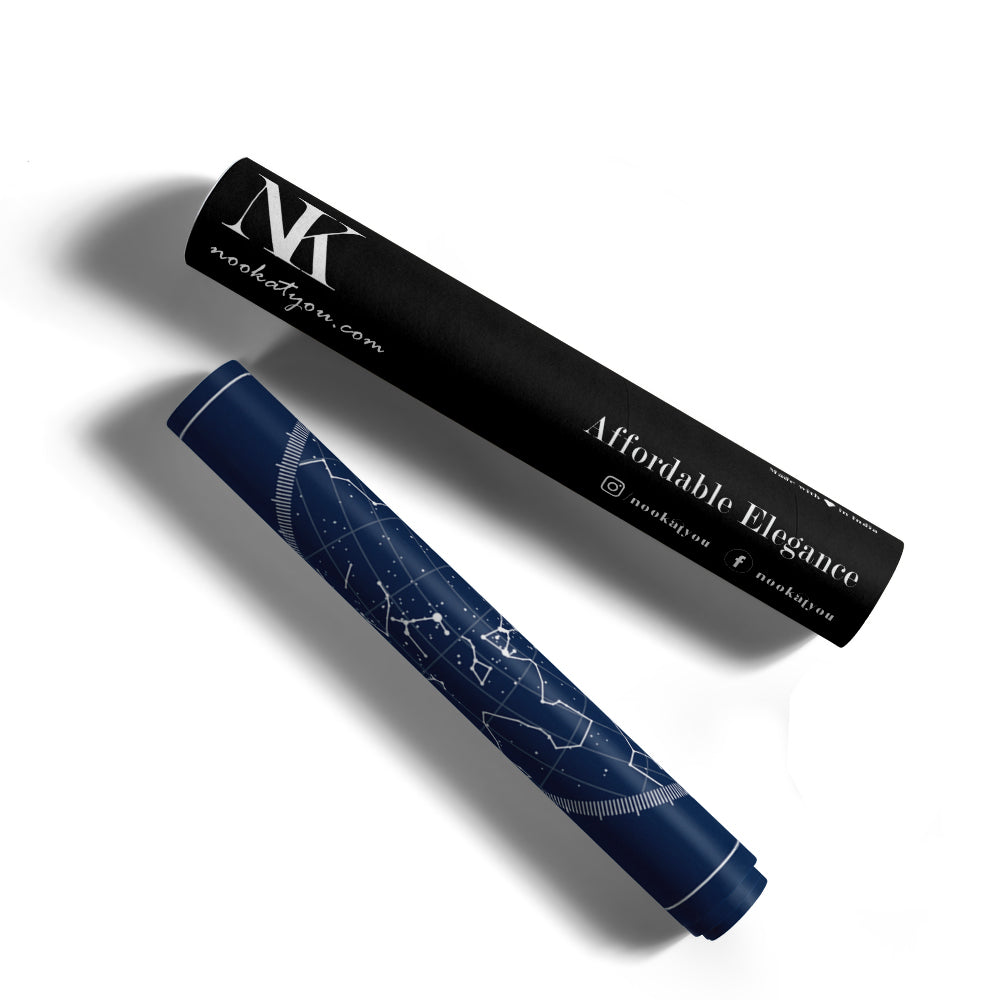 Custom Star Map - Navy Blue - Lunar - XS / Canvas / Rolled Art - Nook At You