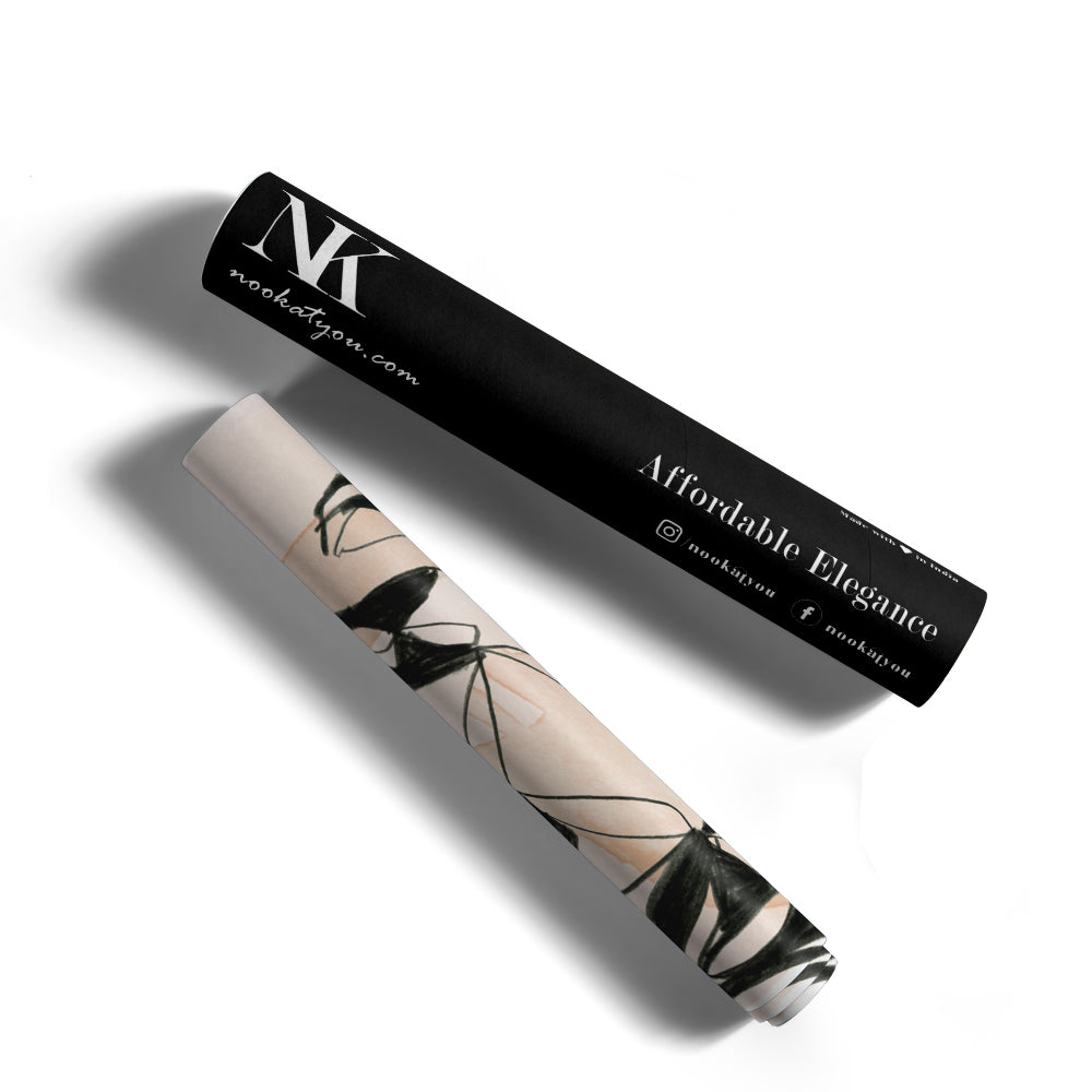 Monochrome Leaves Abstract Wall Art - XS / Matte Paper / Rolled Art - Nook At You