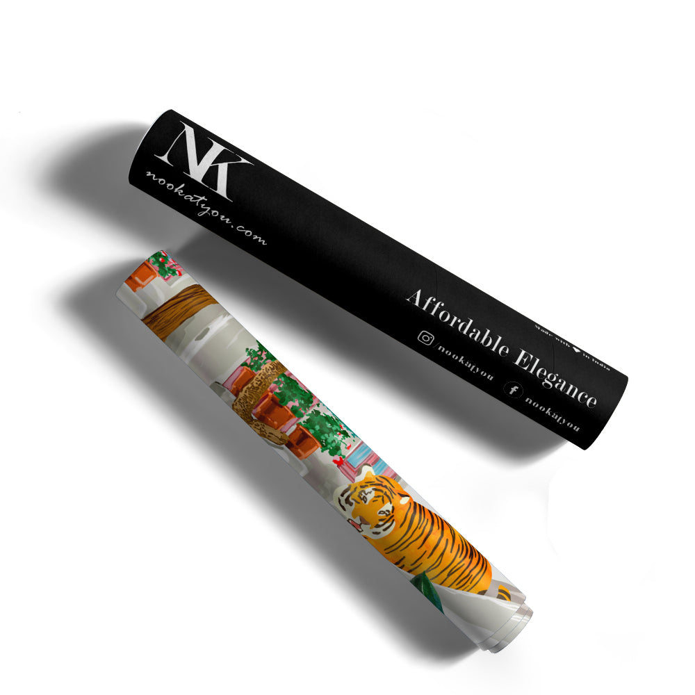 Tiger Tropical Luxury Villa Art Print - XS / Matte Paper / Rolled Art - Nook At You