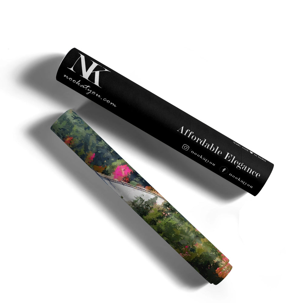 Valley of Pink Trees Landscape Painting - XS / Matte Paper / Rolled Art - Nook At You
