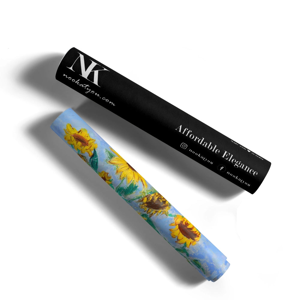 Golden Sunflowers Botanical Painting - XS / Matte Paper / Rolled Art - Nook At You