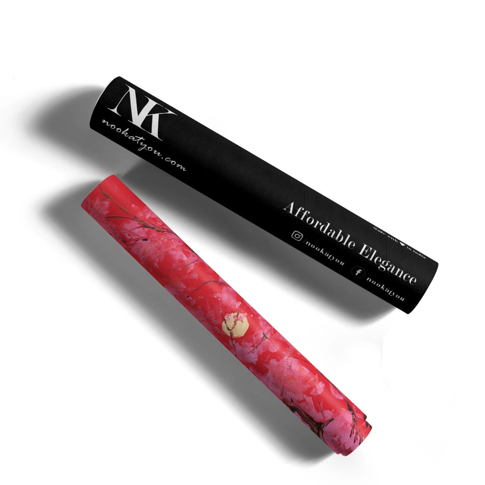 Red Moon Cherry Blossoms Vibrant Landscape Wall Art - XS / Matte Paper / Rolled Art - Nook At You