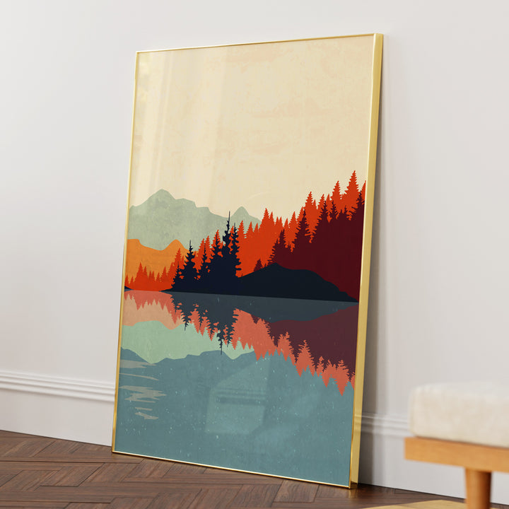 Vibrant Lake Landscape Art
