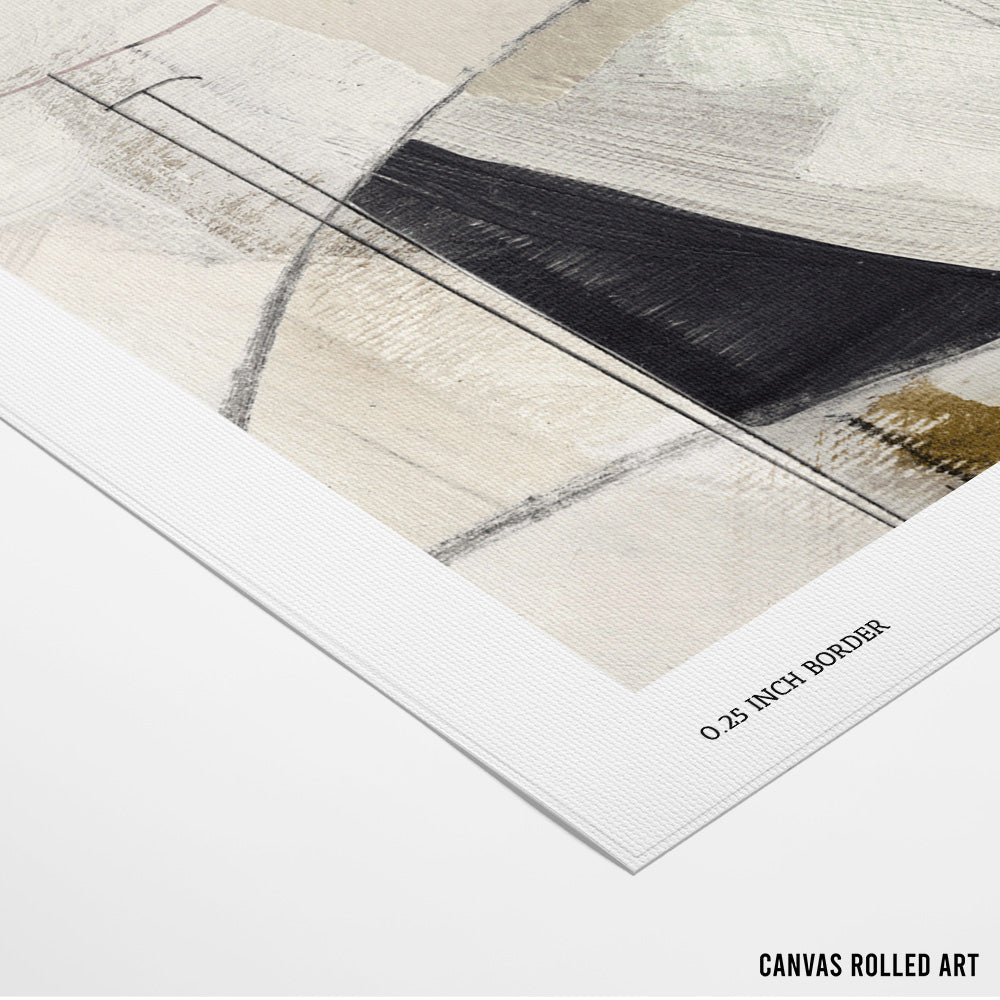 Wabi Linea – Modern Abstract Canvas Painting  (Horizontal) - XS / Matte Paper / Rolled Art - Nook At You