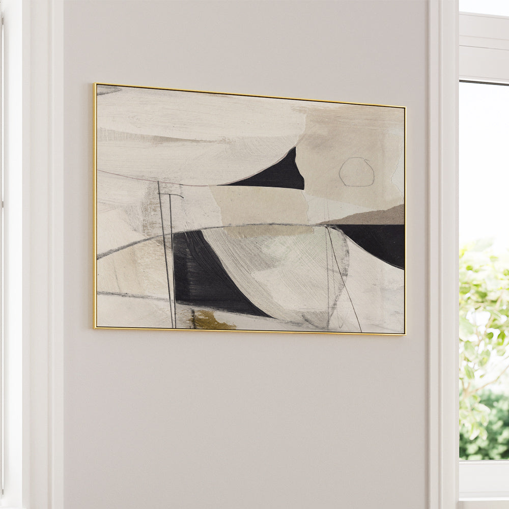 Wabi Linea – Modern Abstract Canvas Painting  (Horizontal) - XS / Matte Paper / Rolled Art - Nook At You