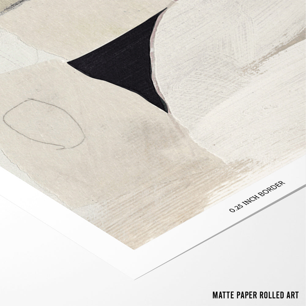 Wabi Linea – Modern Abstract Canvas Painting  (Horizontal) - XS / Matte Paper / Rolled Art - Nook At You