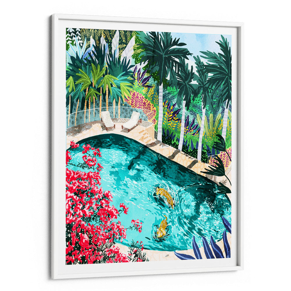 Tiger Tropical Luxury Villa Art Print - 5XL / Canvas / Rolled Art - Nook At You