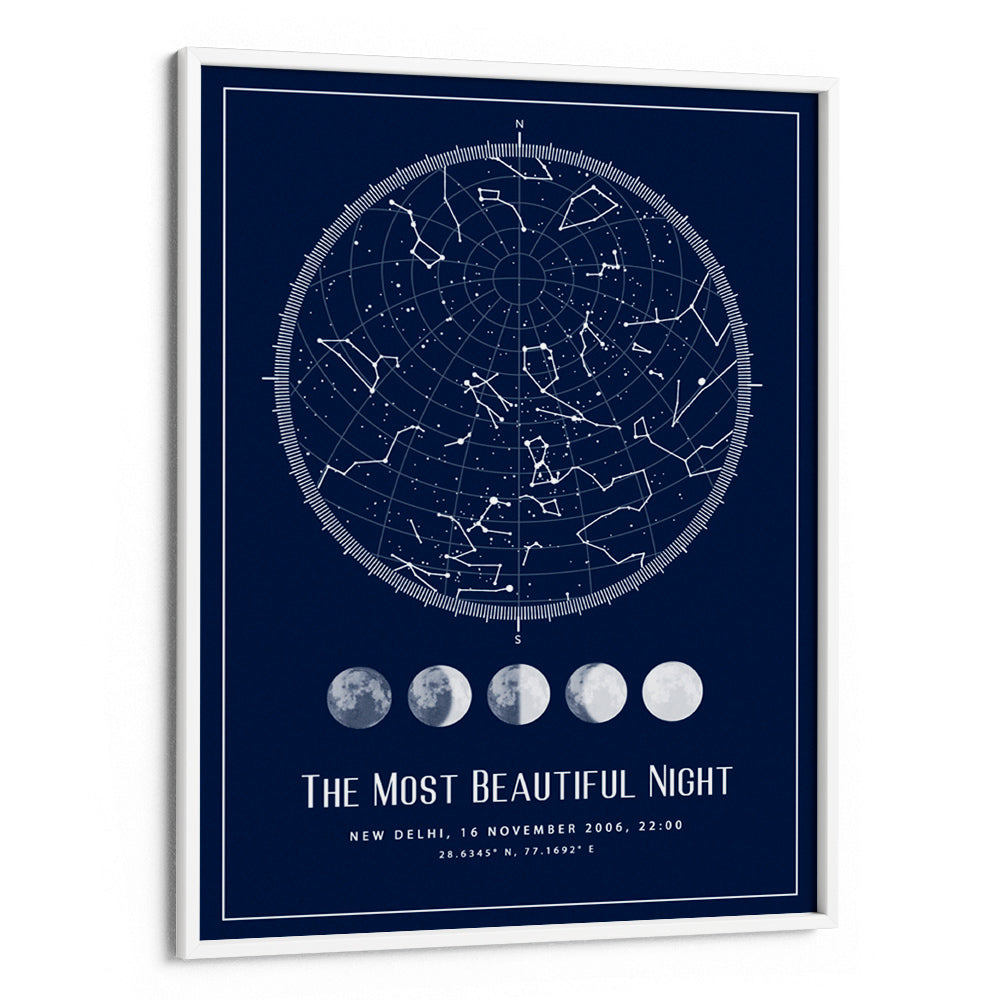 Custom Star Map - Navy Blue - Lunar - XS / Canvas / Rolled Art - Nook At You