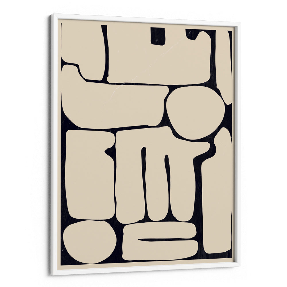 Pale Shapes – Beige and Black Modern Abstract Wall Art - XS / Matte Paper / Rolled Art - Nook At You