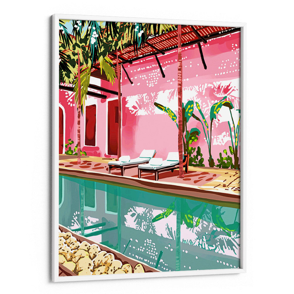 Vacay Villa With Poolside Scene Wall Art Prints - XS / Matte Paper / Rolled Art - Nook At You